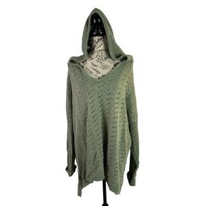 Natural Reflections Long-Sleeve Sweater Hoodie for Ladies Plus 2X Seafoam Green